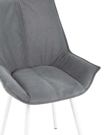 Стул Осло велюр серый белые ножки (Стул Осло серый)