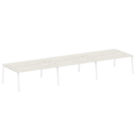 Рабочая станция на 6 рабочих места на А-образном м/к Metal System Style БА.СМ-6.5 5400x1475x750 (Дуб наварра/Белый металл)