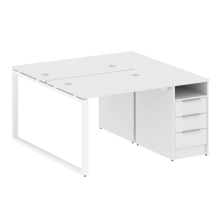 Рабочая станция Metal System Style БО.РС-СТП-2.1 1412x1475x750 (Белый/Белый металл)