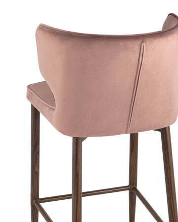 Стул полубарный Матео велюр пыльно-розовый ножки дерево (Стул полубарный Матео пыльно-розовый)