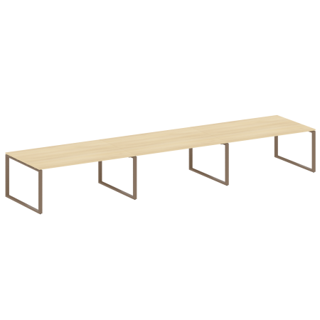 Переговорный стол 3 столешницы Metal System Style БО.ПРГ-3.5 5400x1235x750 (Акация/Мокко металл)