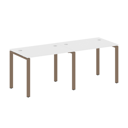Рабочая станция на 2 раб.места Metal System Style БП.СМ-2.1 2000x720x750 (Белый/Мокко металл)