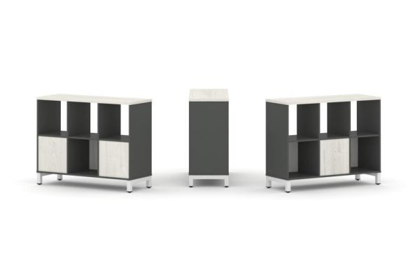 Набор стеллажа 2-х сторонний, 2 яруса SN.NSD-231 (1121х400х881) (Антрацит/Дуб Наварра/Металл Белый) Набор стеллажа 2-х сторонний, 2 яруса SN.NSD-231 (1121х400х881) (Антрацит/Дуб Наварра/Металл Белый)