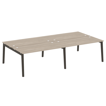 Рабочая станция на деревянных опорах Onix Wood OW.D.RS-4.4.8 3160x1635x750 (Дуб Аттик/Дуб Темный)