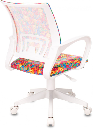 Кресло детское BUROKIDS 1 W мультиколор алфавит крестов. пластик пластик белый (Мультиколор)