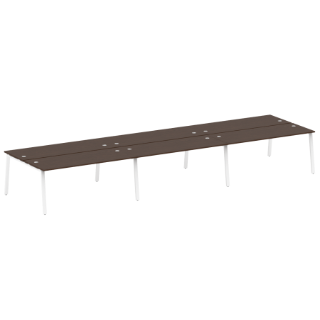 Рабочая станция на 6 рабочих места на А-образном м/к Metal System Style БА.СМ-6.5 5400x1475x750 (Венге Цаво/Белый металл)