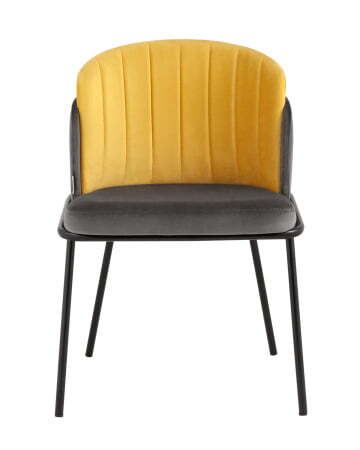 Стул Дабл велюр тёмно-серый с оранжевой вставкой (Стул Дабл темно-серый, оранжевый)