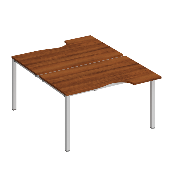 Рабочая станция со столами эргоном. на металлокаркасе КФ (2х140) Комфорт КФ К.1149 1400x1840x750 (Французский орехСерый) Рабочая станция со столами эргоном. на металлокаркасе КФ (2х140) Комфорт КФ К.1149 1400x1840x750 (Французский орехСерый)