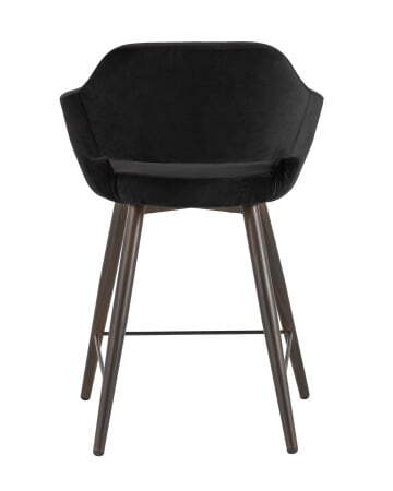 Стул полубарный Саймон велюр черный (Стул полубарный Саймон черный)