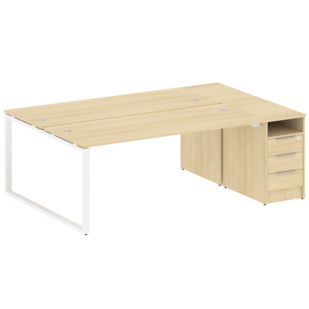 Рабочая станция Metal System Style БО.РС-СТП-2.5 2212x1475x750 (Акация/Белый металл)
