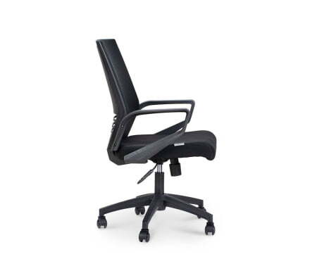 Кресло офисное / Эрго black LB / черный пластик / черная сетка / черная ткань (Черный)