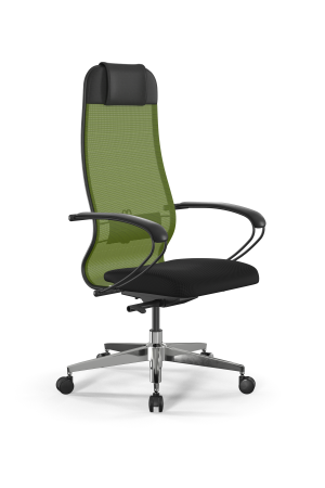 Кресло для руководителя Метта SynchroSit 10 B1-111K - X2+UMF(X1) /Ub00/Wh00/K1bL(M23.B22.G18.W03) (Зеленый | Черный)