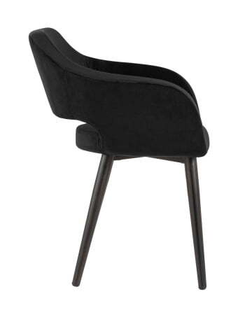 Стул с подлокотниками Саймон велюр черный (Стул Саймон черный)