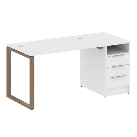 Рабочая станция Metal System Style БО.РС-СТП1.2 1612x750x750 (Белый/Мокко металл)