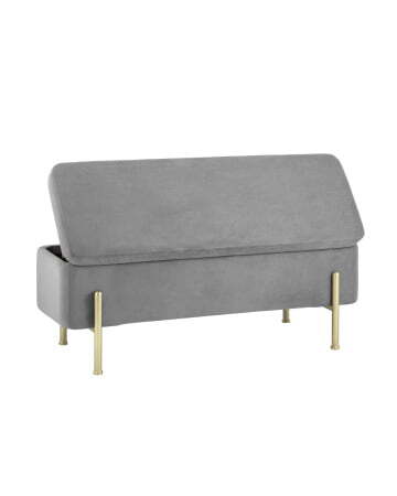 Банкетка Болейн с ящиком велюр серый (Банкетка Болейн серый)