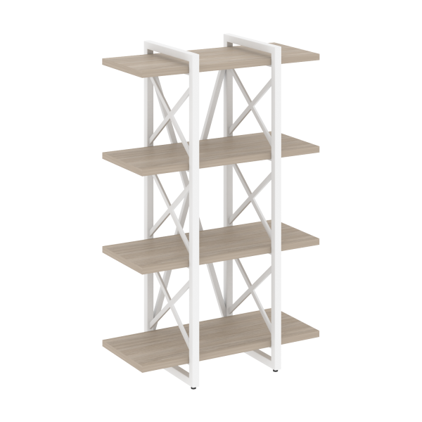 Стеллаж на регулируемых опорах-4 полки VR.L-MST.O-4.4V 800x400x1280 (Дуб Аттик/Белый металл)