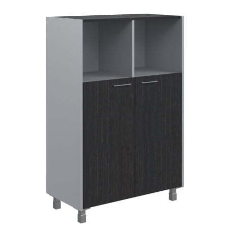 Шкаф с глухими малыми дверьми Offix-new OMC 87.3 874x450x1329 (Легно темный/металлик)