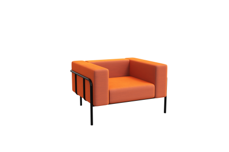 Диван одноместный FLX-1 (Velvet Lux 72/Металл Черный)