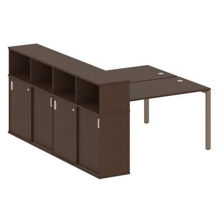 Рабочая станция с опорным шкафом-купе Metal System Style БП.РС-СШК-4.3 1910x2332x1098 (Венге Цаво/Мокко металл)