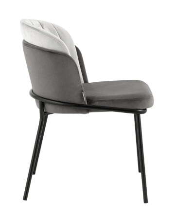 Стул Дабл велюр тёмно-серый со светло-серой вставкой (Стул Дабл темно-серый, светло-серый)