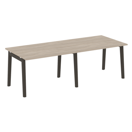 Стол переговорный на деревянных опорах Onix Wood OW.PRG-2.2 2360x980x750 (Дуб Аттик/Дуб Темный)