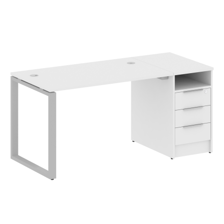 Рабочая станция Metal System Style БО.РС-СТП1.2 1612x750x750 (Белый/Серый металл)