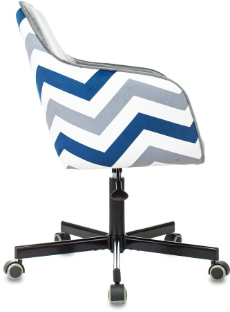 Кресло CH-380M серая жемчужина зигзаг крестов. металл черный (Серый)