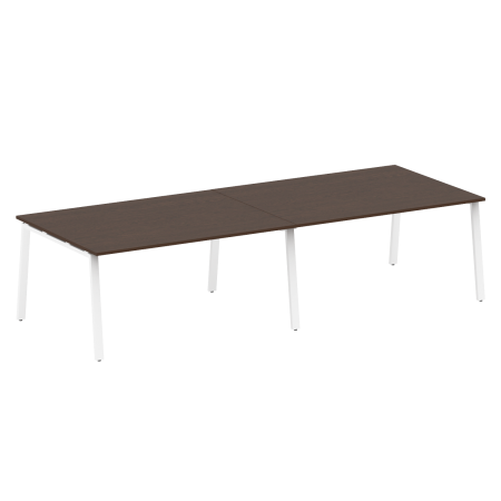 Стол для переговоров (2 столешницы) на А-образном м/к Metal System Style БА.ПРГ-2.4 3200x1235x750 (Венге Цаво/Белый металл)