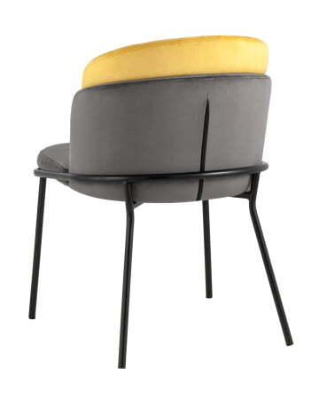 Стул Дабл велюр тёмно-серый с оранжевой вставкой (Стул Дабл темно-серый, оранжевый)