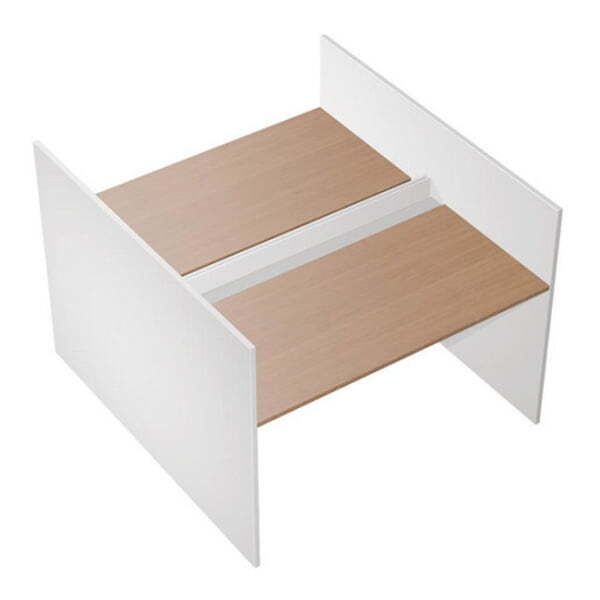 Рабочая станция на опорах ДСП (2х160) с ProSystem Profiquadro КВ 1409 БВ 1650x1570x835 (Белый премиум / Вишня скандинавская)