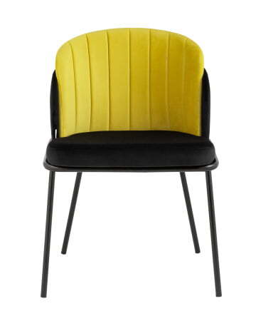 Стул Дабл велюр черный с желтой вставкой (Стул Дабл черный, желтый) Стул Дабл велюр черный с желтой вставкой (Стул Дабл черный, желтый)