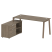 Рабочая станция с тумбой на А-образном м/к Metal System Style БА.РС-СТС-2.4 (L) 1700x1520x750 (Дуб наварра/Серый металл)