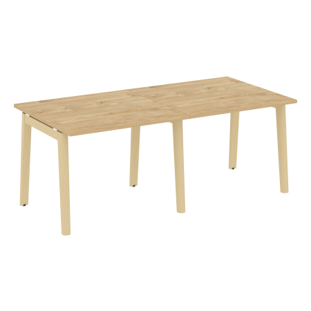 Стол переговорный на деревянных опорах Onix Wood OW.PRG-2.1 1960x980x750 (Тиквуд Светлый/Дуб Светлый)