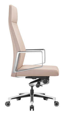 Кресло руководителя _JONS бежевый кожа крестов. алюминий (Бежевый) Кресло руководителя _JONS бежевый кожа крестов. алюминий (Бежевый)