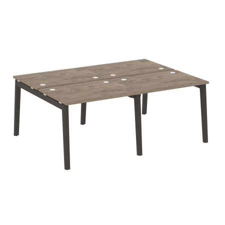 Рабочая станция на деревянных опорах Onix Wood OW.D.RS-4.1.7 1960x1475x750 (Тиквуд Темный/Дуб Темный)