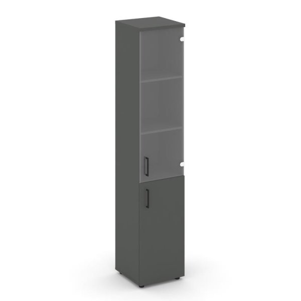 Шкаф высокий узкий SN.STU.E-102(R) (400х400х1982) (Антрацит/Прозрачный)
