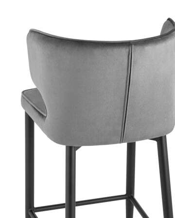 Стул полубарный Матео велюр серый (Стул полубарный Матео серый)