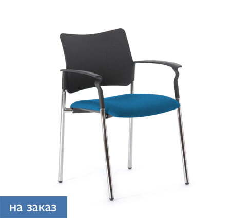 PINKO Кресло на опорах с подлокотниками (Черный/Голубой)