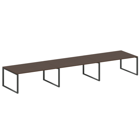 Переговорный стол 3 столешницы Metal System Style БО.ПРГ-3.5 5400x1235x750 (Венге Цаво/Антрацит металл)