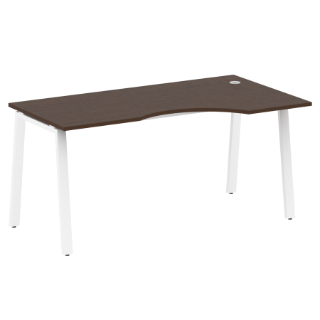 Стол криволинейный правый Metal System Style БА.СА-1 Пр 1600x900x750 (Венге Цаво/Белый металл)