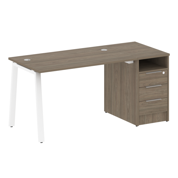 Рабочая станция Metal System Style БА.РС-СТП-1.2 1612x720x750 (Вяз/Белый металл) Рабочая станция Metal System Style БА.РС-СТП-1.2 1612x720x750 (Вяз/Белый металл)