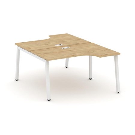 Рабочая станция эргономичная SN-5A.DRPA-001 (1380х1232/1992х750) (Тиквуд Светлый/Металл Белый)