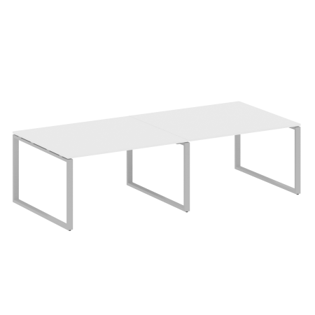 Переговорный стол 2 столешницы Metal System Style БО.ПРГ-2.3 2800x1235x750 (Белый/Серый металл)