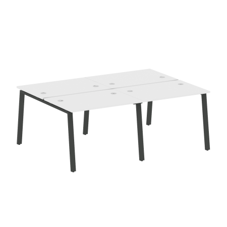 Рабочая станция на 4 рабочих места на А-образном м/к Metal System Style БА.СМ-4.1 2000x1475x750 (Белый/Антрацит металл)