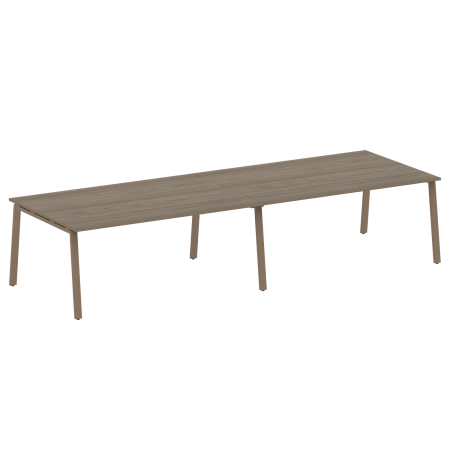 Стол для переговоров (2 столешницы) на А-образном м/к Metal System Style БА.ПРГ-2.5 3600x1235x750 (Вяз/Мокко металл)