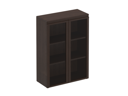 Шкаф для документов средний со стеклянными дверями Mark МК 312 904x404x1270 (Орех тоскана)