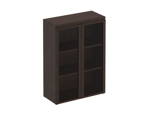 Шкаф для документов средний со стеклянными дверями Mark МК 312 904x404x1270 (Дуб валенсия)