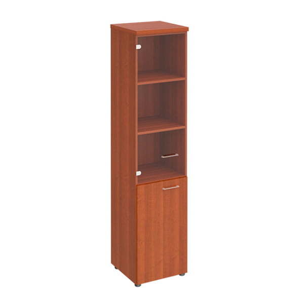 Шкаф для документов узкий со стеклянной прозрачной дверью Патриот ПТ 986 460x460x1970 (Миланский орех) Шкаф для документов узкий со стеклянной прозрачной дверью Патриот ПТ 986 460x460x1970 (Миланский орех)