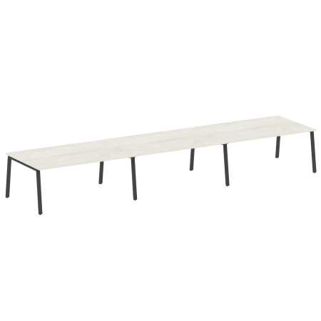 Стол для переговоров (3 столешницы) на А-образном м/к Metal System Style БА.ПРГ-3.5 5400x1235x750 (Дуб наварра/Антрацит металл)