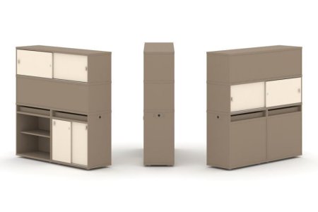 Тумба двойная + высокая надставка ES.NB.2V-15 (1500х410х1520) (Латте/Сатин)